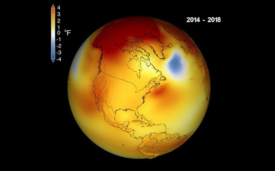 Ir para  <p><big>A temperatura m&eacute;dia da Terra em 2018 foi a quarta mais elevada desde 1880, de acordo com a NASA e a Administra&ccedil;&atilde;o Nacional Oce&acirc;nica e Atmosf&eacute;rica (NOAA), ambas...