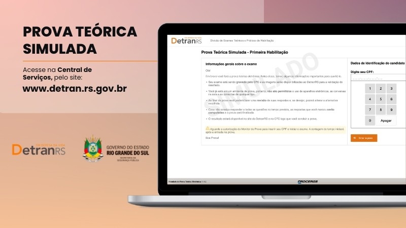 Ir para  <p>Est&aacute; no ar a&nbsp;prova&nbsp;te&oacute;rica&nbsp;simulada do&nbsp;DetranRS. O servi&ccedil;o facilita a prepara&ccedil;&atilde;o dos candidatos que est&atilde;o em processo de...